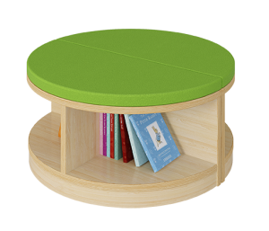 Large Round Reading Seat with Storage  (Green)